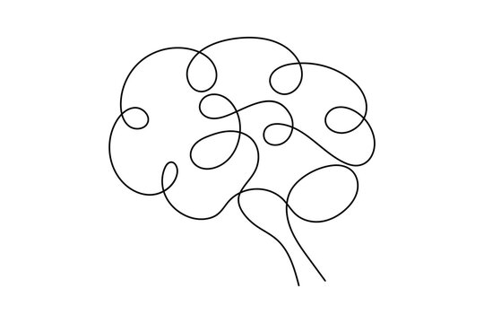 recommend clip art: Continuous one line drawing of the human brain