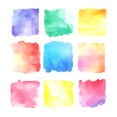 Obraz premium Large set of colorful watercolor backgrounds perfect for bright creative designs