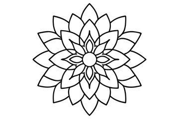 attractive and simple mandala design for coloring book, relaxing and simple mandala art, yoga logo design 