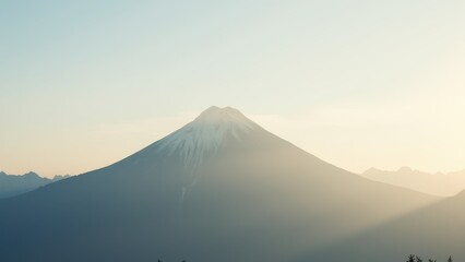 Serene Mountain View with Gentle Light at Dusk