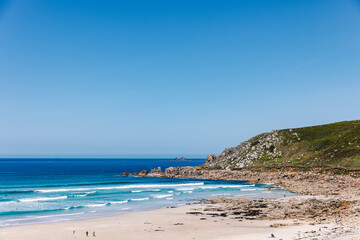 Der Gwynver Beach bei Sennen Cove in Cornwall, England