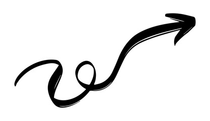 hand drawing simple arrow black color