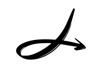 hand drawing simple arrow black color