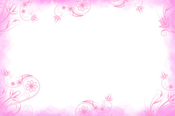 Floral Watercolor Border Background, Watercolor Floral Background