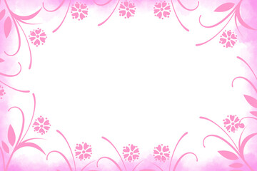 Floral Watercolor Border Background, Watercolor Floral Background