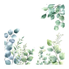 Hand-painted greenery with eucalyptus perfect for eco-friendly card designs