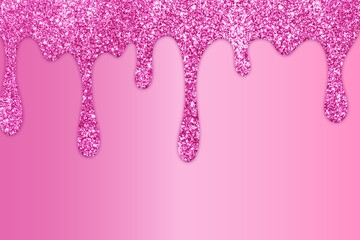 Pink Dripping Glitter Background