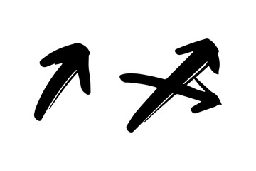 hand drawing simple arrow black color