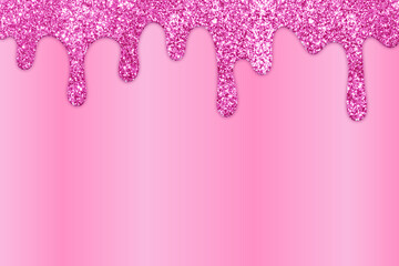Pink Dripping Glitter Background