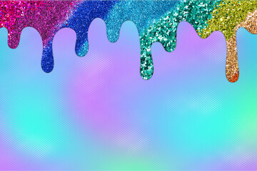 Rainbow dripping glitter background, Dripping Glitter Background