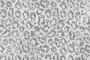 Silver Glam Glitter Animal Skin Texture Background, Animal Skin Pattern. © Forhadx5