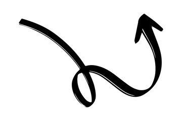 hand drawing simple arrow black color