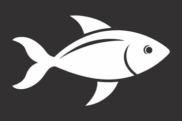 Different options of the stylized fishes on a white background.