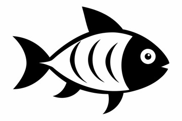 Different options of the stylized fishes on a white background.