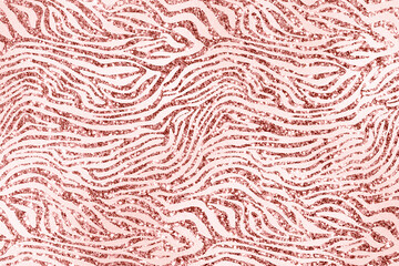 Rose Gold Glam Glitter Animal Skin Texture Background, Animal Skin Pattern.