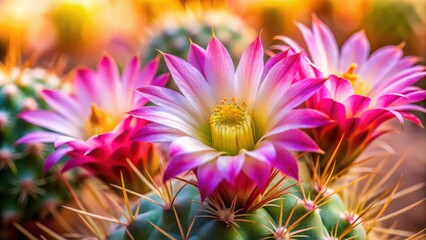Obraz premium Harmonious Cactus Flower Petals Close-up Macro Floral Botanical Nature Background