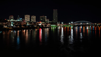 Fototapeta premium night landscape of Bratislava photographed from the opposite bank of the Danube