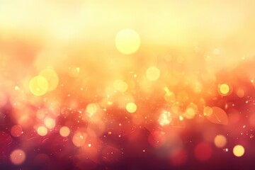 A warm, glowing bokeh background with vibrant orange and yellow hues showcasing light reflections during sunset hours