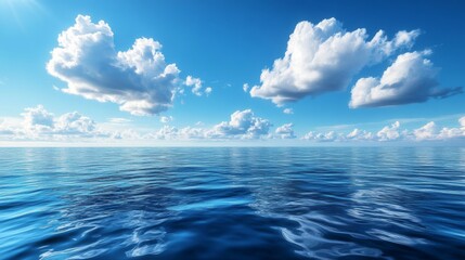 Fototapeta premium Tranquil Ocean and Cumulus Clouds