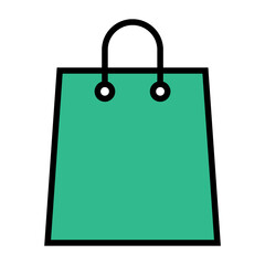 Shopping bag line icon, supermarket paper plastic package sign, eco shop vector illustration