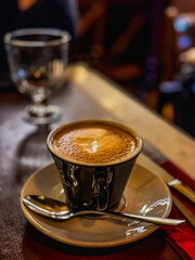 cup of coffee cappuccino on the table