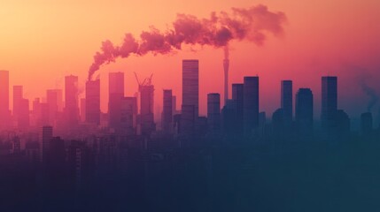 Fototapeta premium City Skyline at Sunset