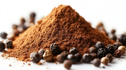 Ground Black Pepper and Whole Peppercorns