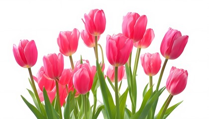 pink tulips isolated on white