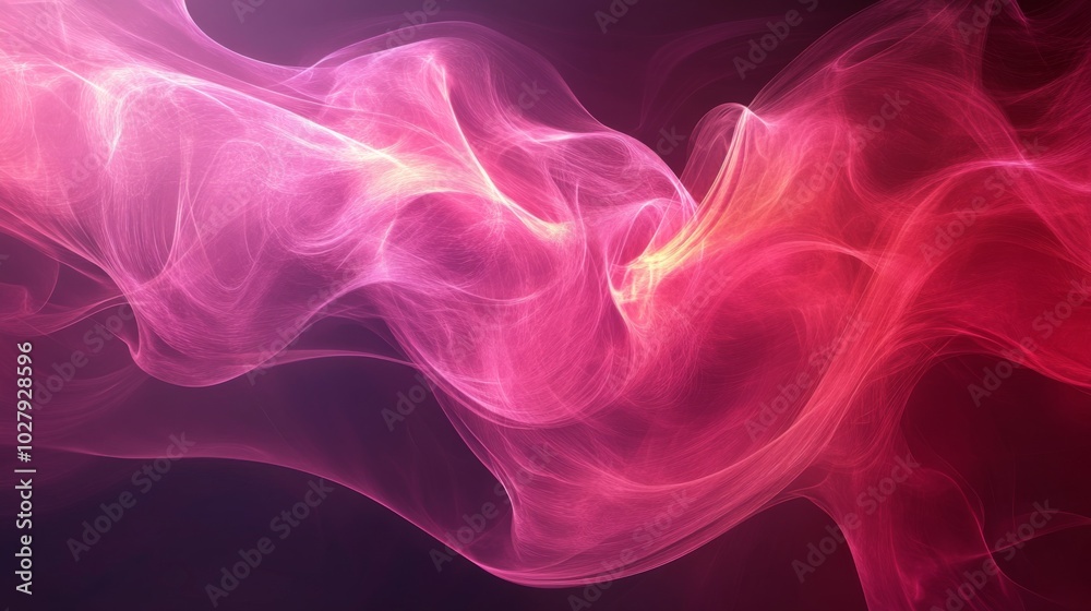 Canvas Prints Abstract Fluid Art with Pink Smoke