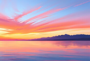 Obraz premium Breathtaking Ocean Sunrise with Pink, Orange, and Yellow Hues