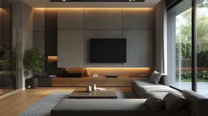 Modern minimalist living room interior