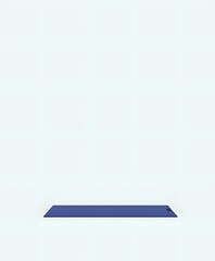 Obraz premium Minimalist Deep Blue Rectangular Object on White Background, Isolated