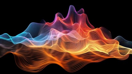 Obraz premium Colorful abstract wave background flowing in a digital environment
