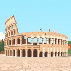 Romes Ancient Wonder: The Iconic Colosseum at Sunset