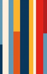 bold  Horizontal Stripes in Blue, Red, Yellow, and Orange, Featuring Empty Space for Contemporary Business Art or Graphic Design Background.

