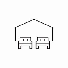 hotel room icon sign vector