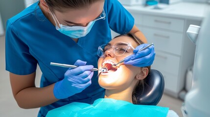 Dental Examination with Professional Care in Clinic