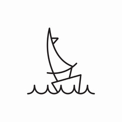 sail yacht sea icon sign vector