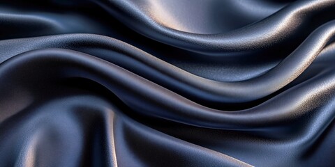 mooth and elegant dark blue silk fabric with gentle waves