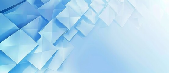 Abstract background featuring a flowing arrangement of blue geometric shapes
