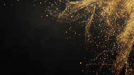 Stunning Golden Fireworks Display on Black Background, Perfect for Celebrating Special Events and Festive Occasions.