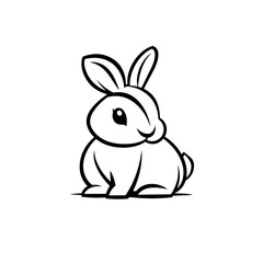 rabbit on white background logo simple