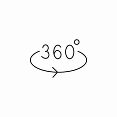 360 degree view icon sign vector