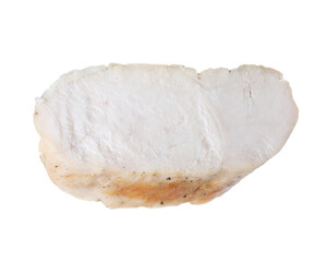 Piece of grilled chicken meat isolated on white