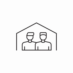 cohabitation house icon sign vector
