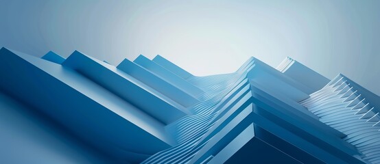 Fototapeta premium Geometric shapes creating a futuristic architectural design with a sense of movement