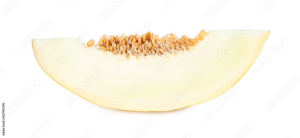 Sticker Slice of ripe melon isolated on white