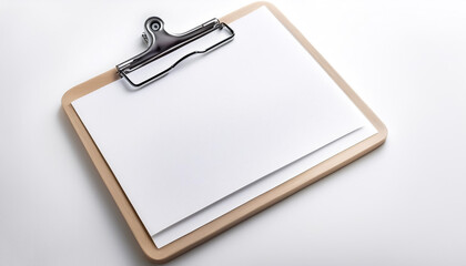 Clipboard lying down, isolated on a white background