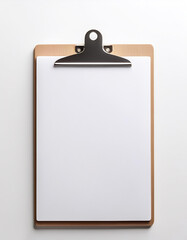 Clipboard lying down, isolated on a white background