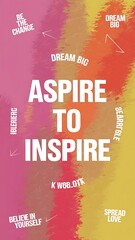 Aspire to Inspire T-shirt Design Motivational Quote, Illustartion,Typography,Banner,Poster